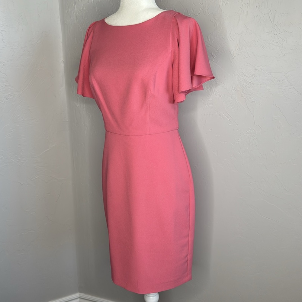 Pink flutter sleeve dress new with tags size 4